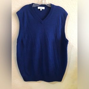 Turnbury Mens extra fine Merino wool sweater vest V-neck pullover size l…